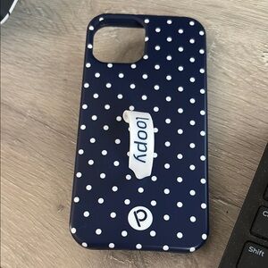 Loopy Case Navy Polka Dot Phone Case